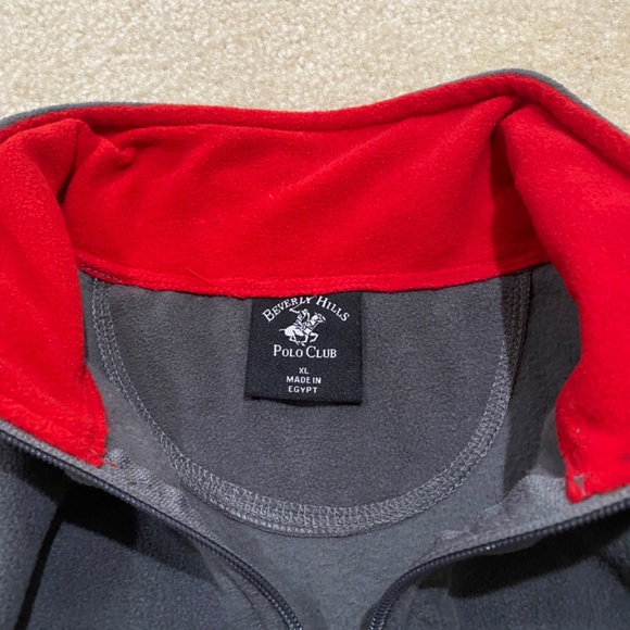 Beverly Hills Polo Club Grey Red Sweater XL NWT - Picture 2 of 2